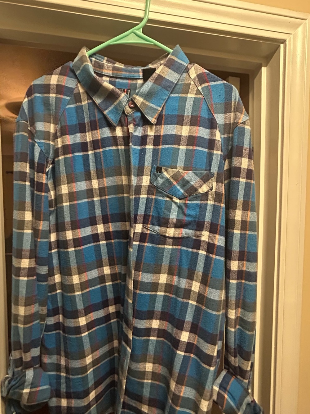 Revolution Blue and White Plaid Button-Down Shirt